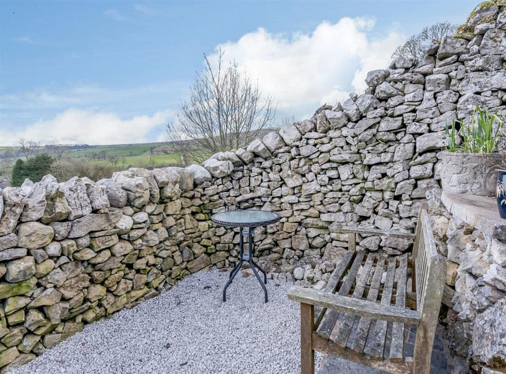 Sitting-out-area at Limecroft in Malham, North Yorkshire