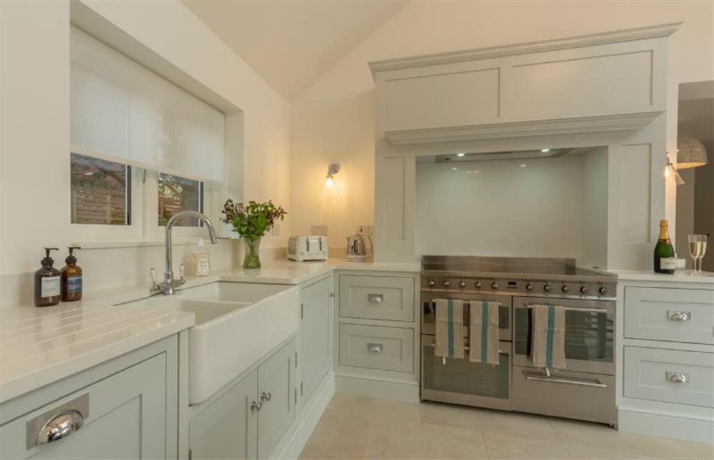 Limestone House, Norfolk: The kitchen is well-equipped featuring electric range cooker and double Belfast sink