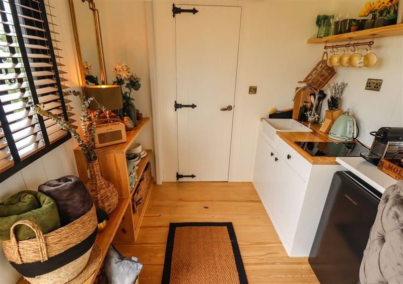 This is the kitchen at Limetree Luxury Glamping Portland, Nottingham