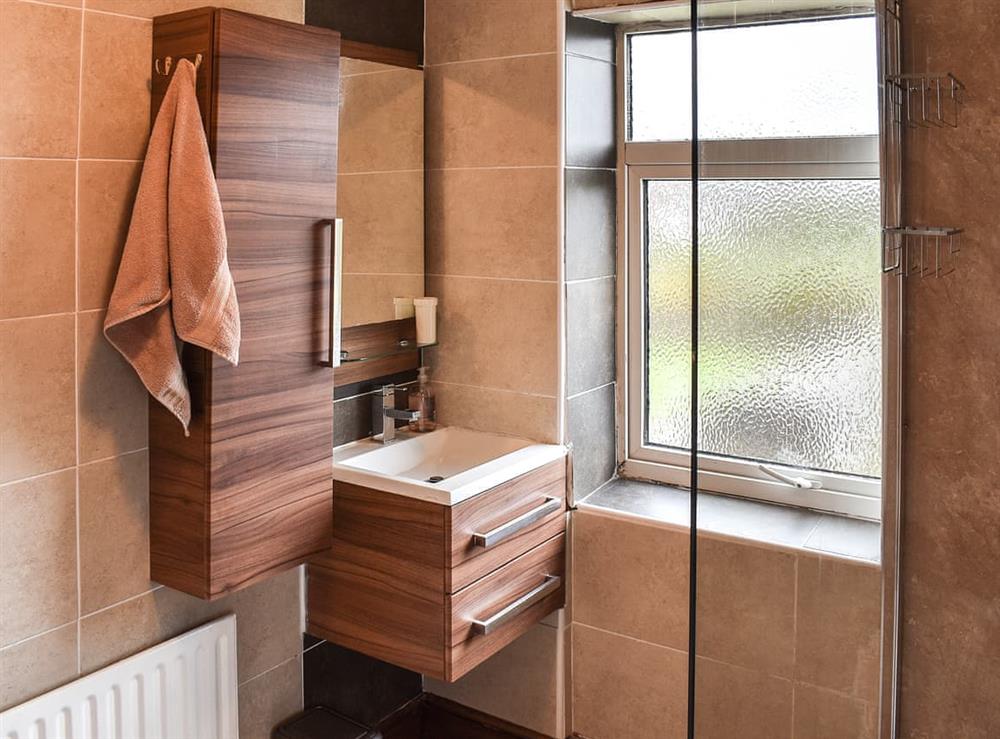 Shower room at Linden Cottage in Clifton Without, near York, North Yorkshire