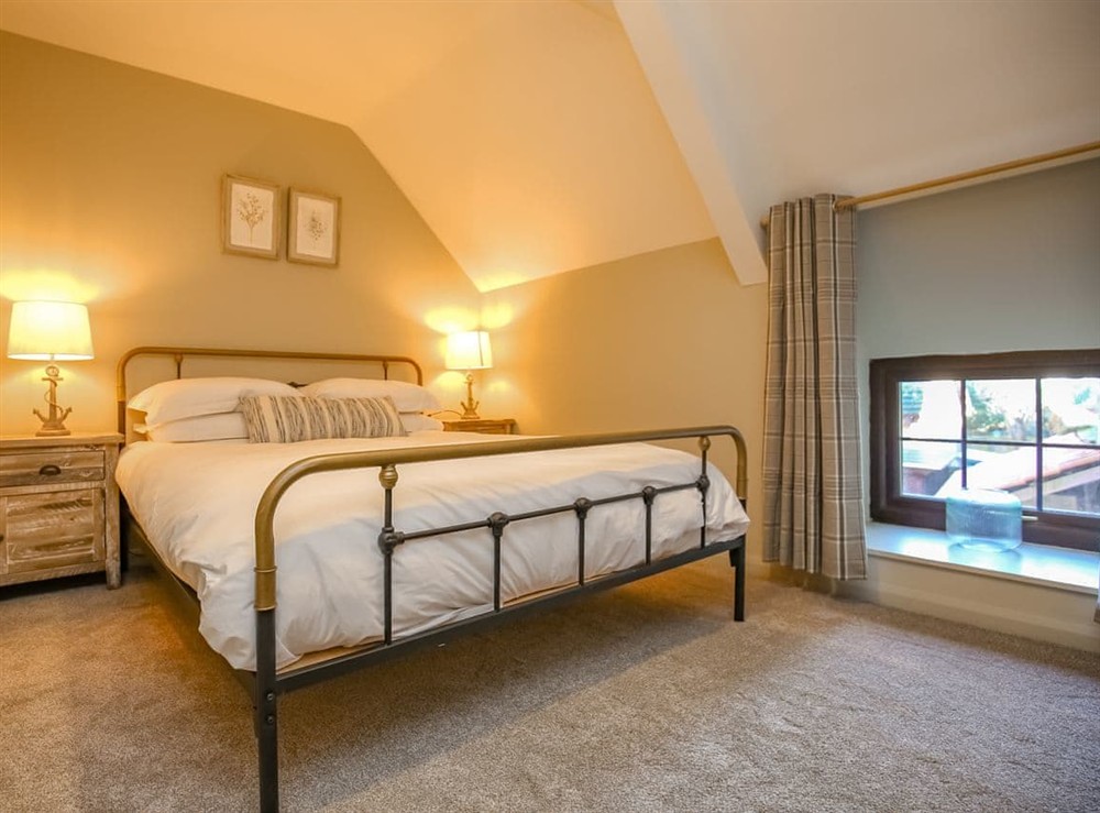 Double bedroom at Lindisfarne Cottage in Beadnell, Northumberland