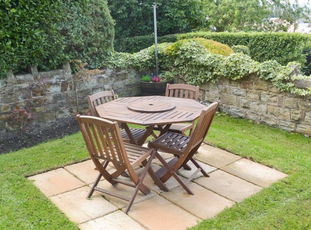 Sitting out area at Lings Farm Cottage in Temple Normanton, near Chesterfield, Derbyshire