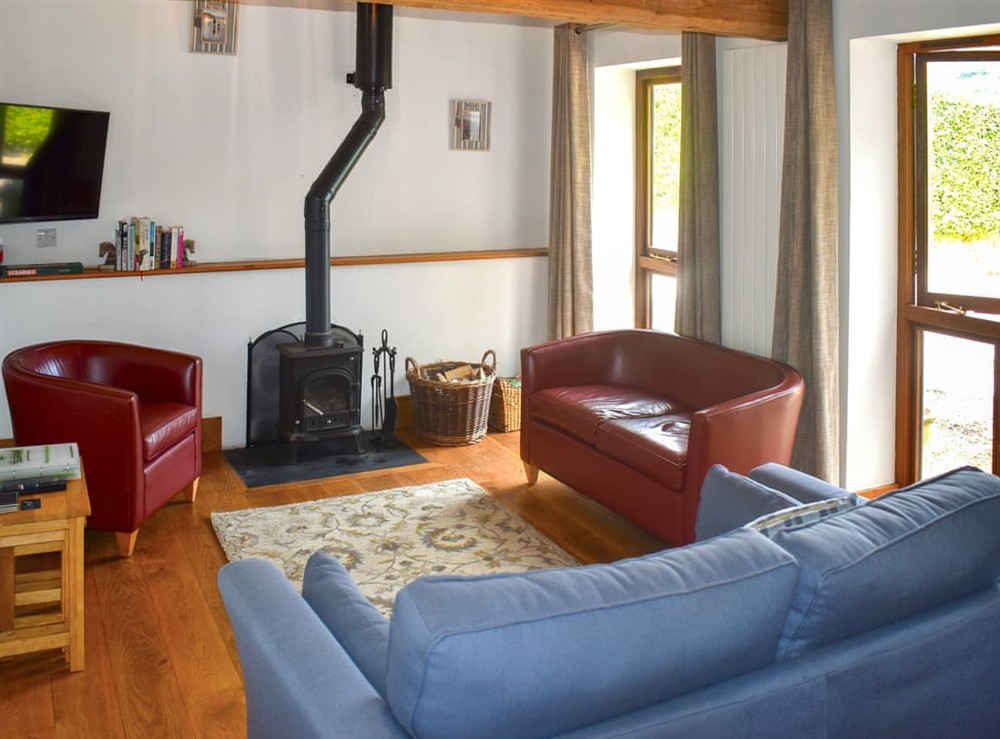 Living area at Linhay Cottage in Lyme Regis, Devon