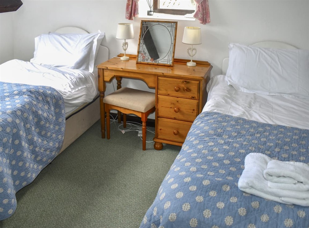 Twin bedroom at Linhay in Sidmouth, Devon