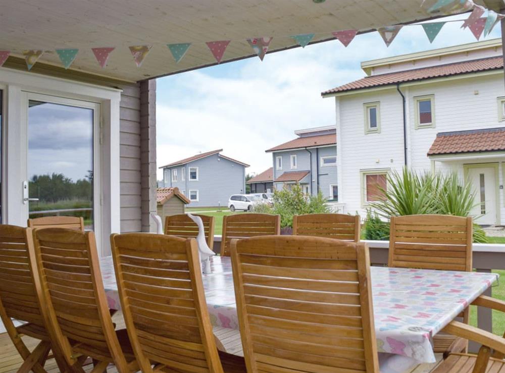Charming out door seating area at Links View in Fritton, near Great Yarmouth, Norfolk