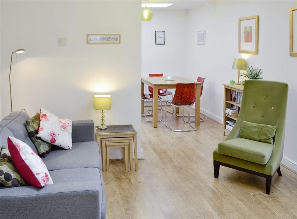 Open-plan designed living space at Linnets in Beaminster, Dorset