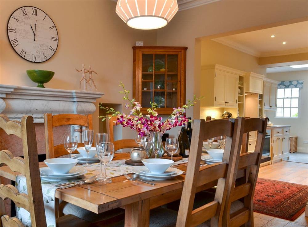 Convenient dining area with open aspect to kitchen at Linton in Keswick, Cumbria
