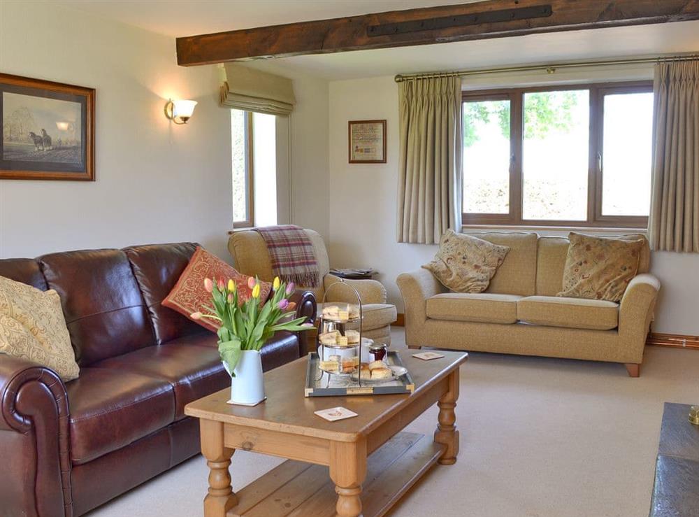 Comfortable living room at Linton Woods Farm in Linton-on-Ouse, near York, North Yorkshire