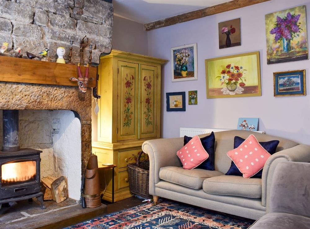Living room at Lion Cottage in Todmorden, Yorkshire, West Yorkshire