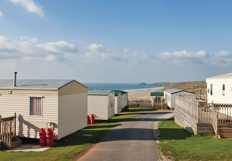 The park setting at Liskey Hill Holiday Park in Perranporth, North Cornwall