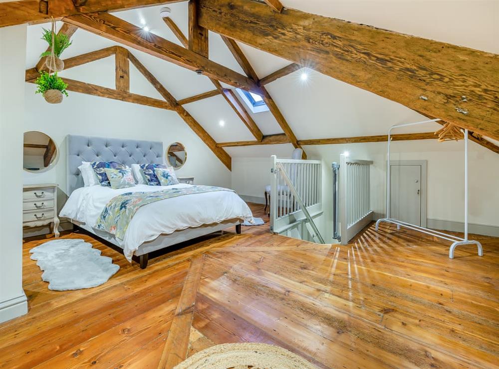 King loft bedroom at Little Apple in Appleby in the Eden Valley, Cumbria