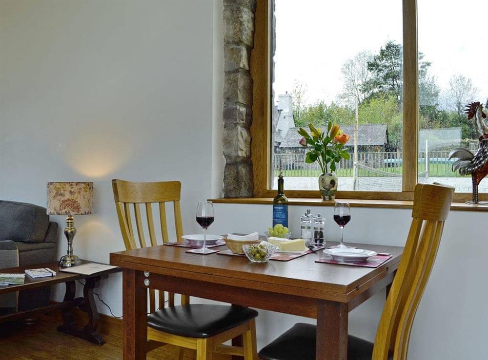 Attractive dining area at Little Barn in Govilon, near Abergavenny, Monmouthshire, Gwent