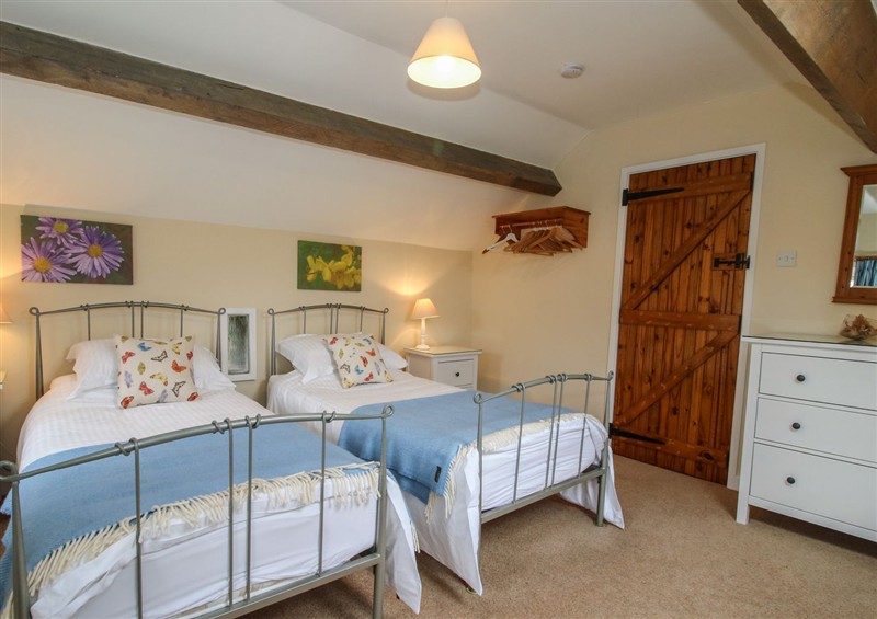 One of the 2 bedrooms at Little Barn, Trefonen