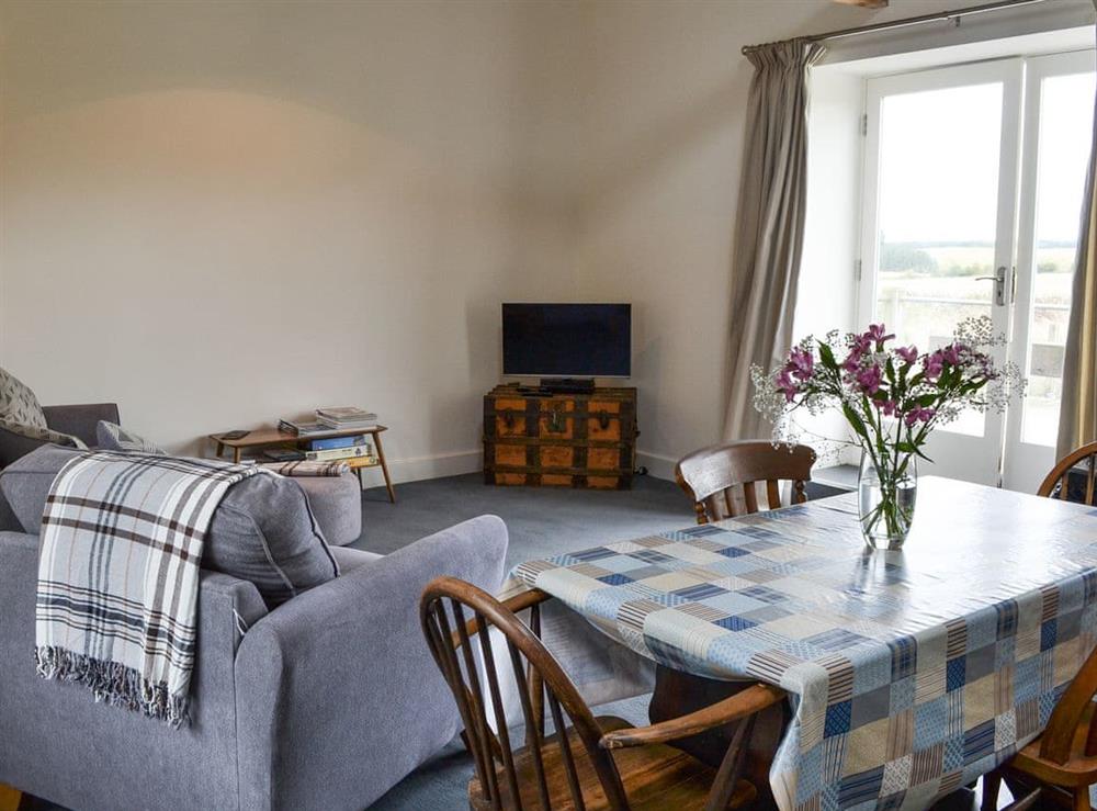 Open plan living space at Little Barn Tynely Farm in Embleton, near Alnwick, Northumberland