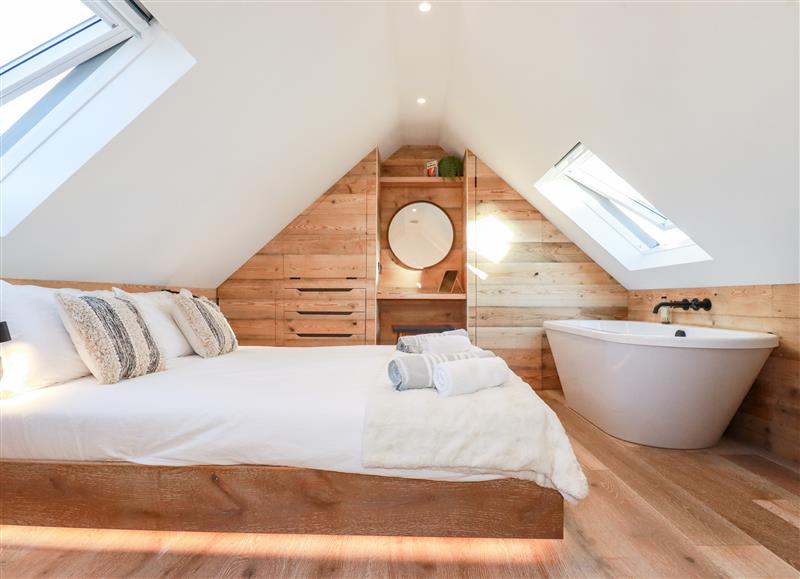 This is a bedroom at Little Beach Cabin, Crantock