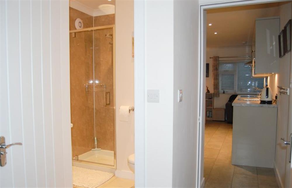 Ground floor:  Door to en-suite shower room at Little Birches, Roydon near Kings Lynn