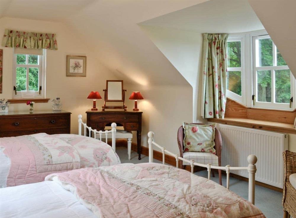 Twin bedroom at Little Blackhall Lodge in near Banchory, Aberdeenshire