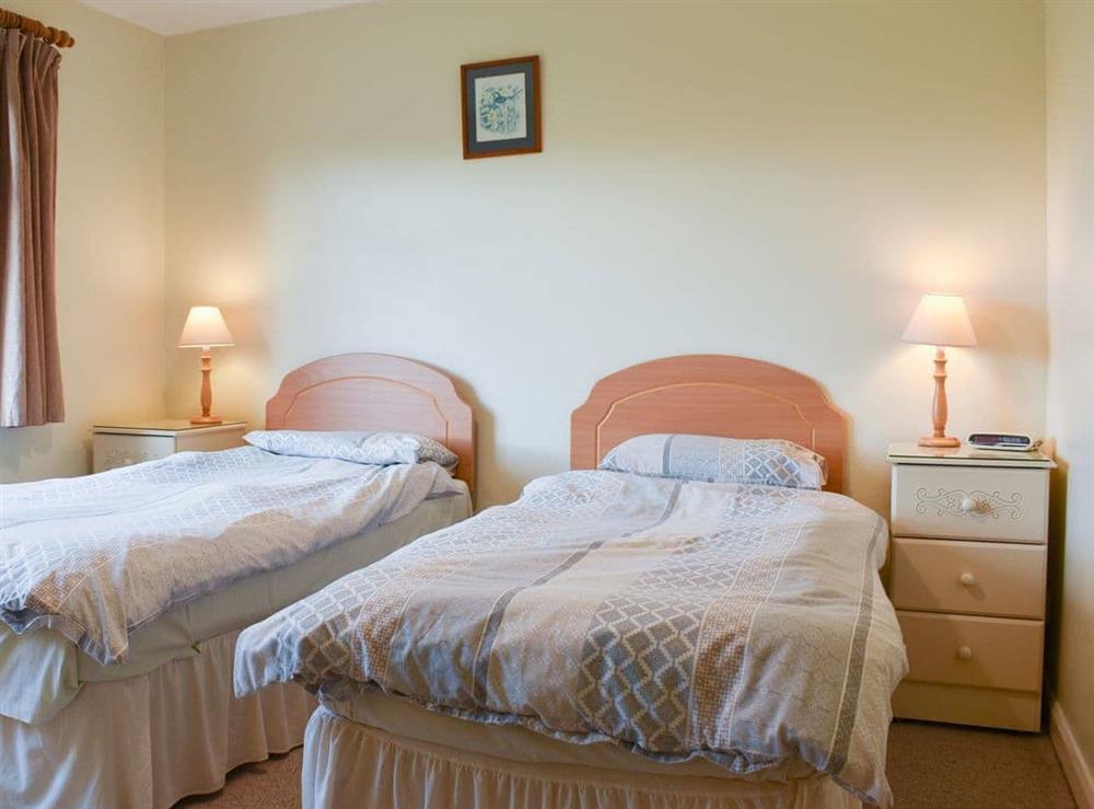 Twin bedroom at Little Blagdon Bungalow in North Tamerton, near Bude, Cornwall