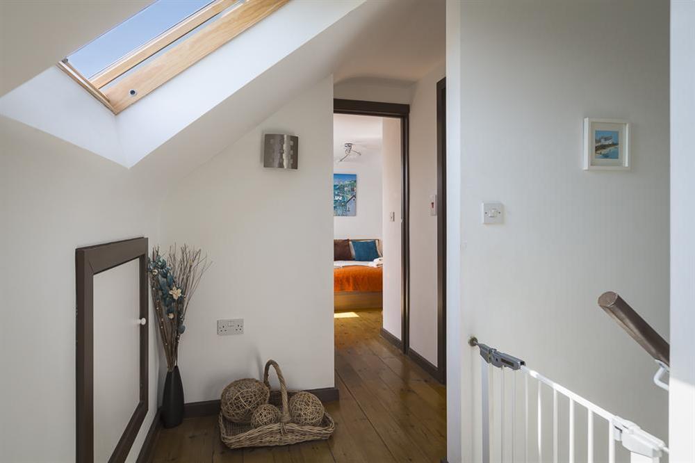 Stairs to two second floor bedrooms at Little Cotton Farmhouse in Venn Lane, Nr Dartmouth