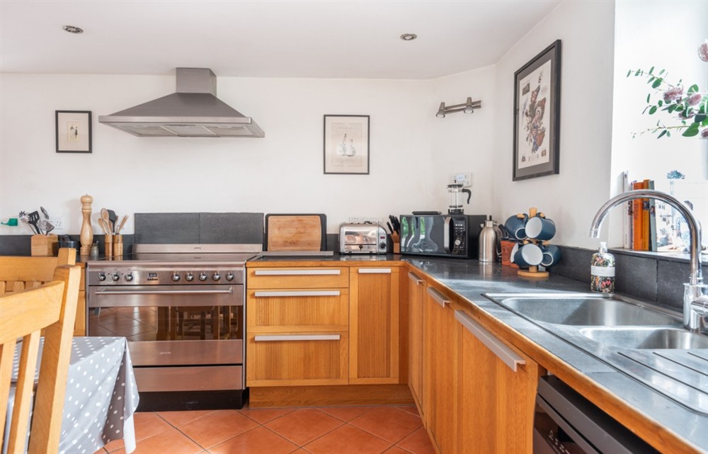 This is the kitchen at Little Cumery in Aveton Gifford