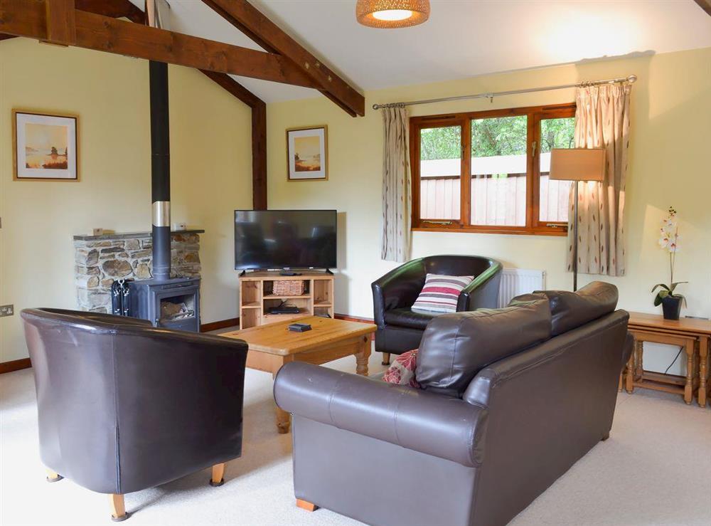 Open plan living space at Oaktree Cottage, 