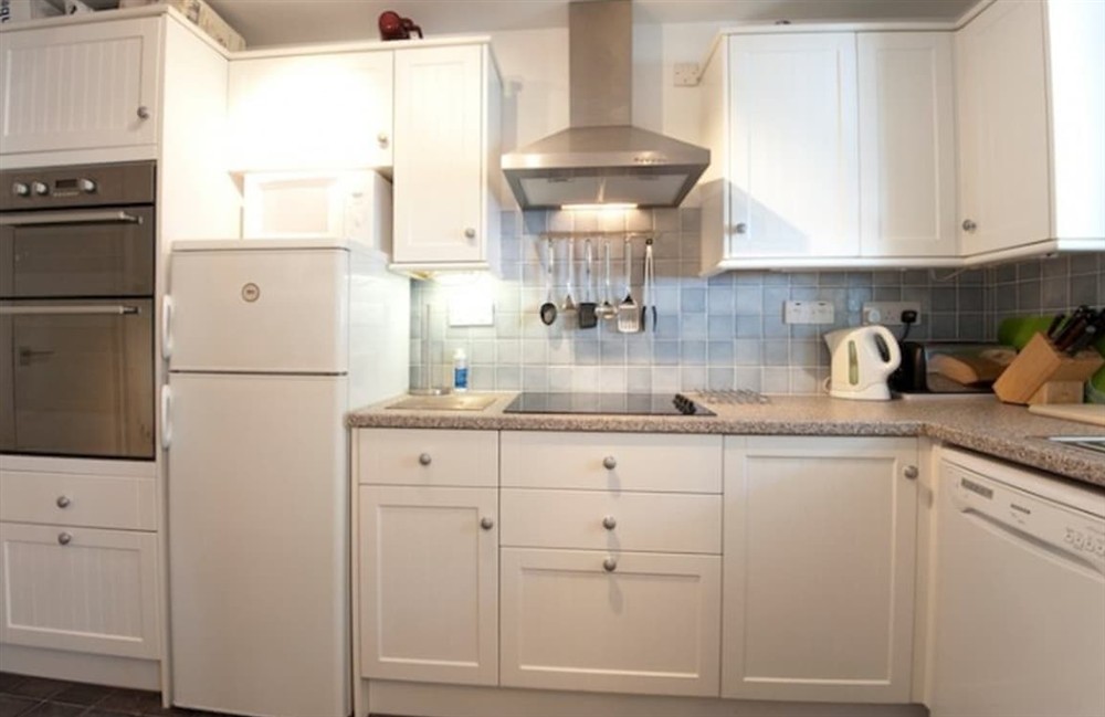 Kitchen area at Little Egret in St Mawes, Cornwall