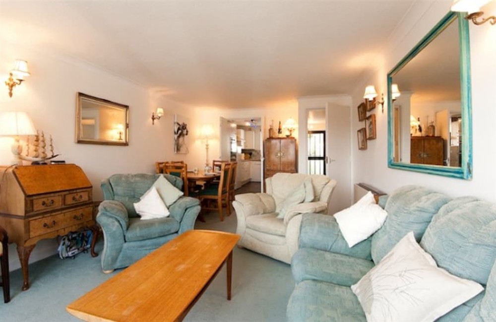 Living area at Little Egret in St Mawes, Cornwall