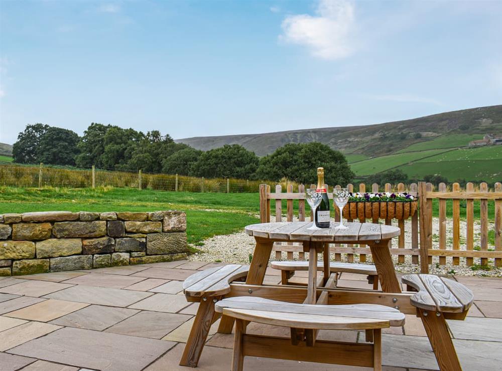 Sitting-out-area at Little Eskletts in Westerdale, near Castleton, North Yorkshire