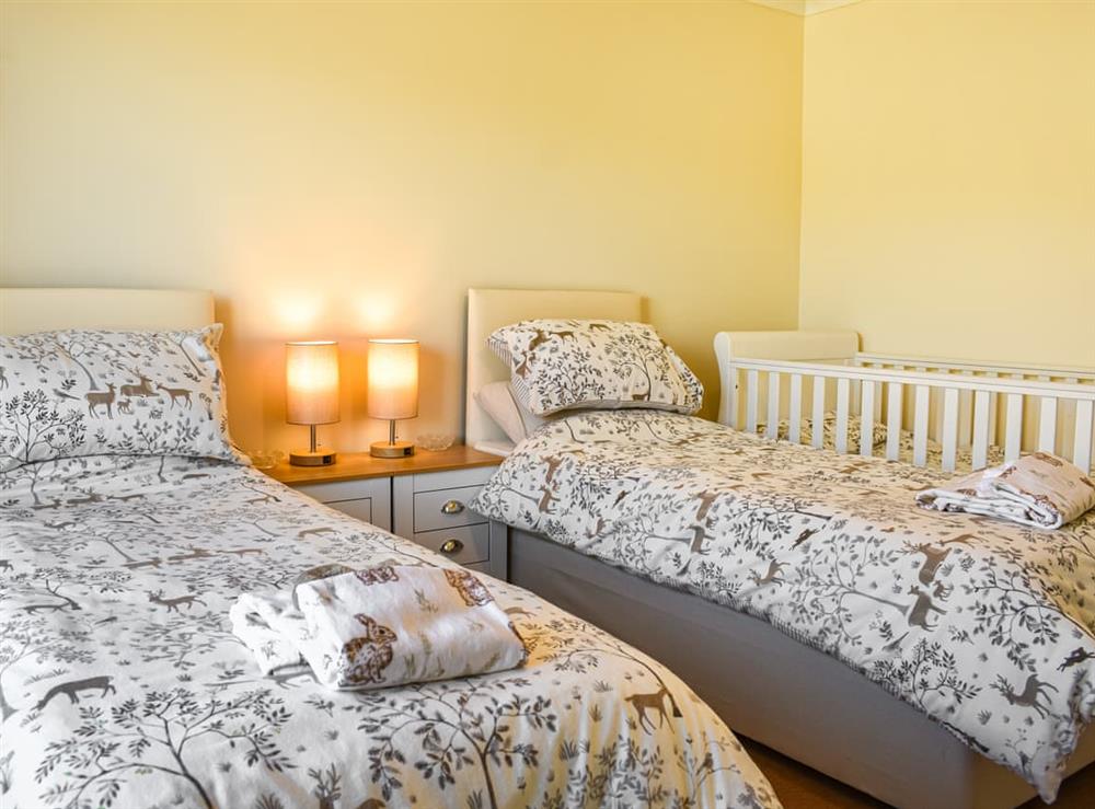 Twin bedroom at Little Glengyre Farm in Kirkcolm, near Stranraer, Wigtownshire