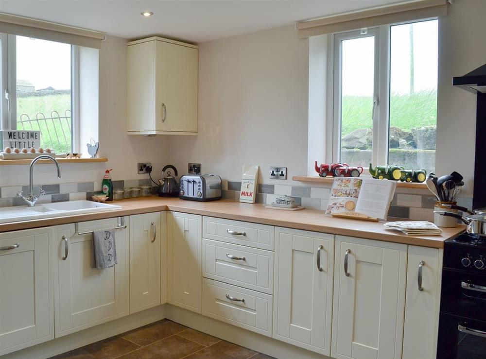 Well equipped kitchen at Little Grans Cottage in Ickornshaw, near Cowling, North Yorkshire