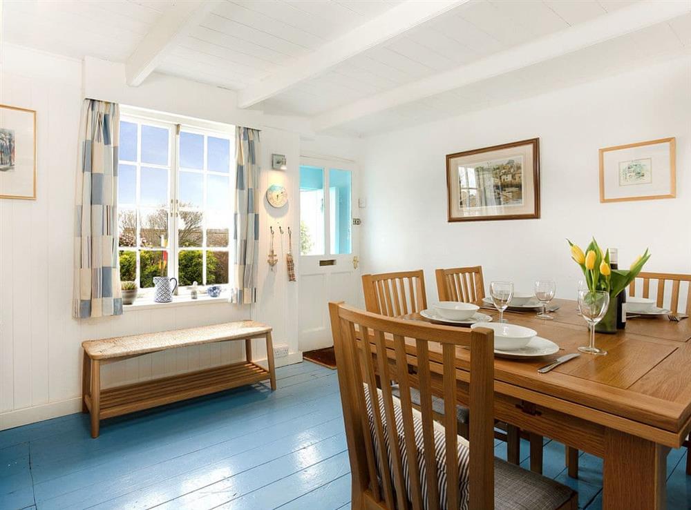 Dining area at Little Hill in St Mawes, Cornwall