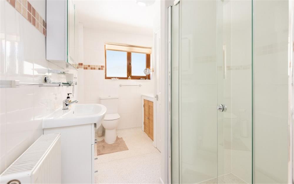 The family shower room at Little Howlek in Looe