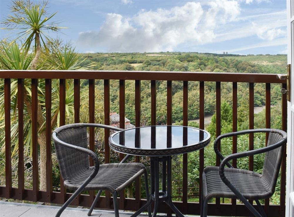 Balcony with far reaching views at Little Larnick in Looe, Cornwall