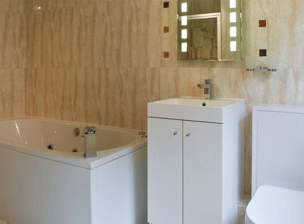 Bathroom with shower cubicle at Little Larnick in Looe, Cornwall