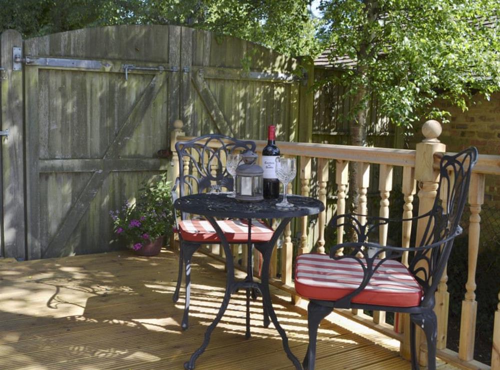 Inviting decking area at Little Longmead in Findon, near Worthing, West Sussex