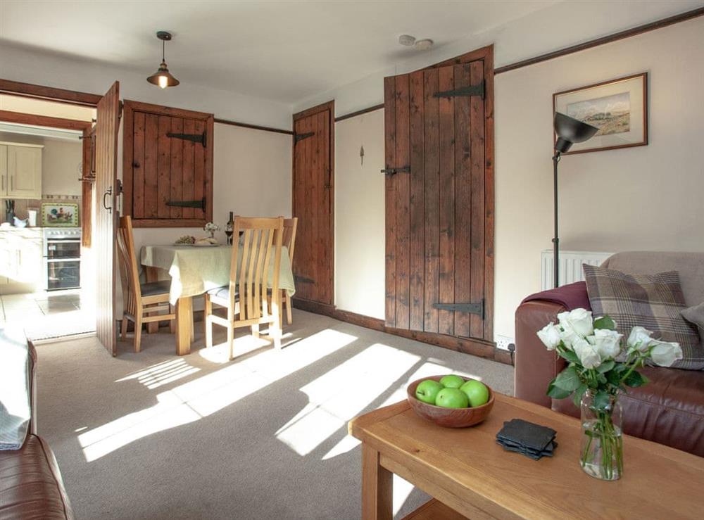Living room/dining room at Little Meadow in Hexworthy, near Yelverton, Devon
