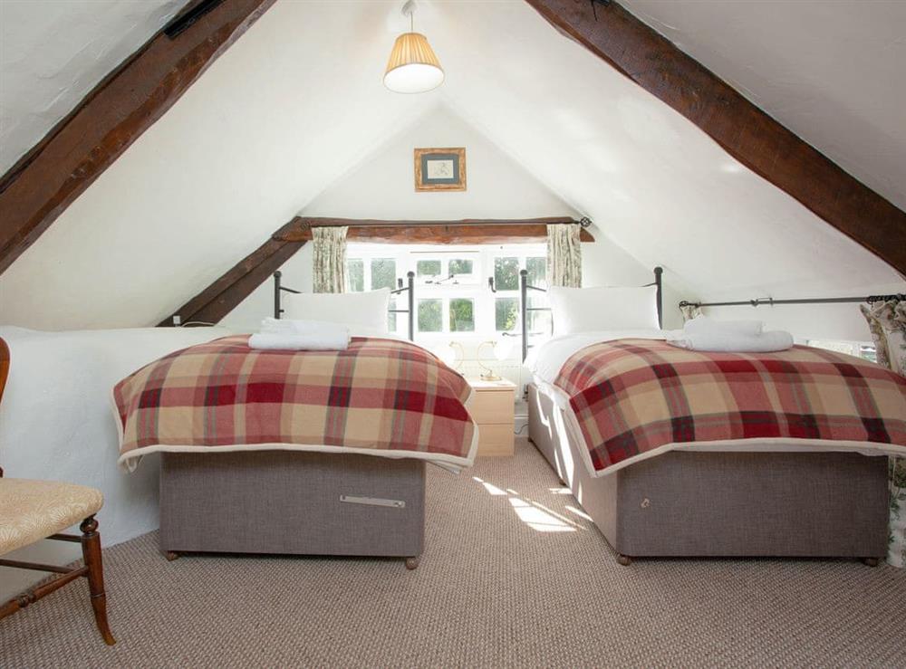 Twin bedroom at Little Millhayes in Upexe, near Exeter, Devon