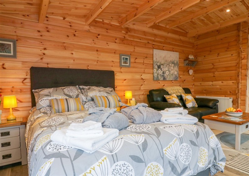 One of the bedrooms at Little Orchard Lodge, Goonhavern