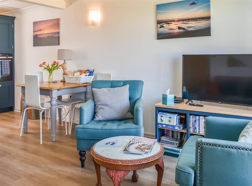 Open plan living space at Little Palms in Bude, Cornwall