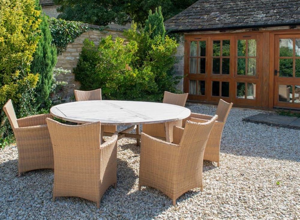 Sitting-out-area at Little Saxon Barn in Nr Stroud, Gloucestershire