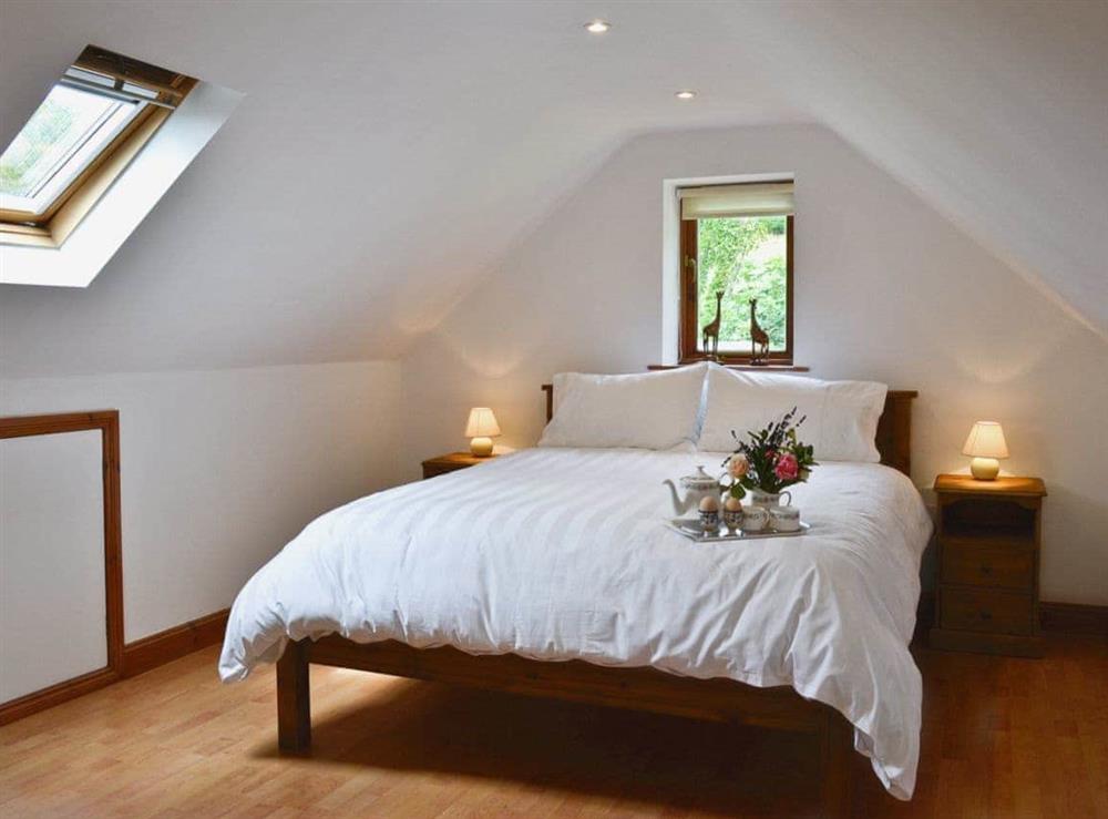 Double bedroom at Little Shelvin Farm Cottage in Luppitt, near Honiton, Devon