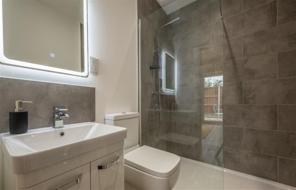 En-suite shower with wash basin and WC at Little Soames, Holt