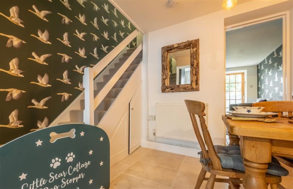 A stair gate with a difference at Little Star Cottage, East Rudham near Kings Lynn