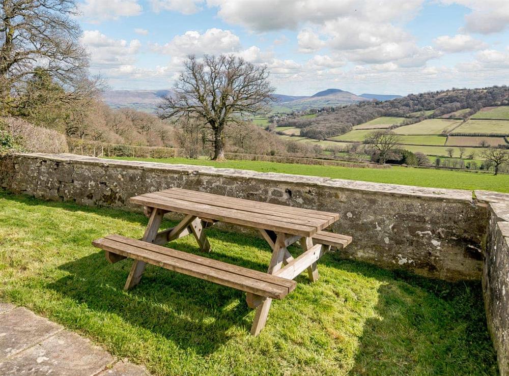 Sitting-out-area at Little Trehenry in Llandefalle, near Brecon, Powys