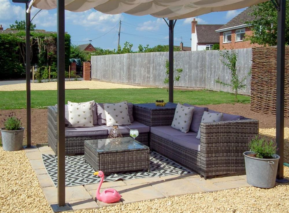 Sitting-out-area at Little Vines in Baughton, near Upton-upon-Severn, Worcestershire