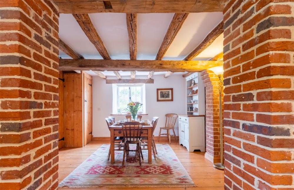 Ground floor: The spacious dining room, with seating for six at Little Wells, North Creake near Fakenham
