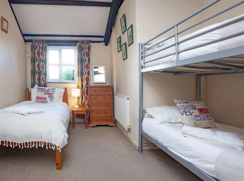 Bunk bedroom at Little Wren in Tresmorn, Bude, Cornwall., Great Britain
