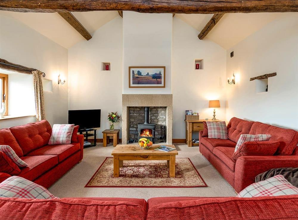 Living room at Littonfields Barn in Litton, near Buxton, Derbyshire