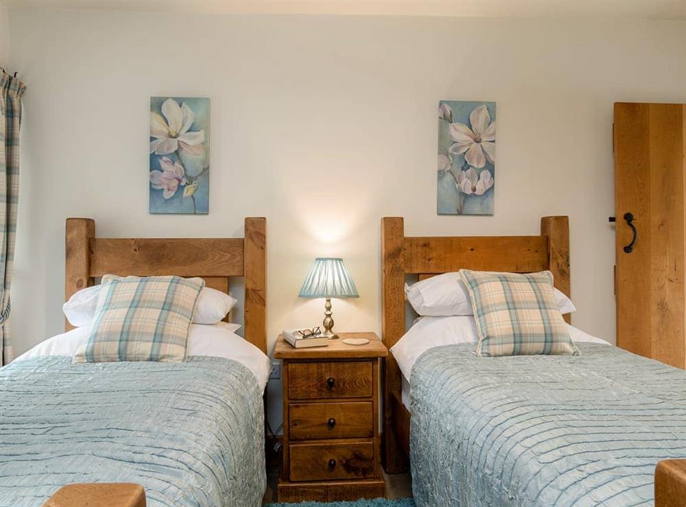 Twin bedroom at Littonfields Barn in Litton, near Buxton, Derbyshire