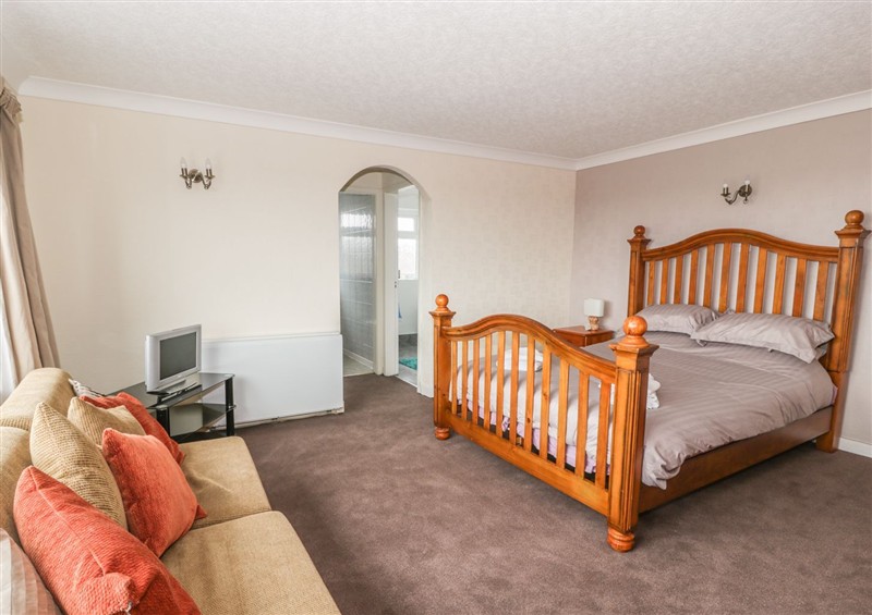One of the 2 bedrooms at Llain Delyn, Capel Mawr near Malltraeth